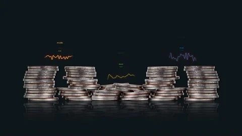 Coins and graphs. Stock-Footage 231994981