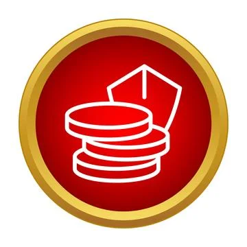 Coins and shield icon representing financial security and money protection Illustrazione stock