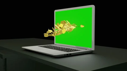 Coins are falling out of computer Stock Footage 119184445