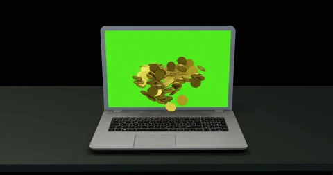 Coins are falling out of computer Stock Footage 119185244