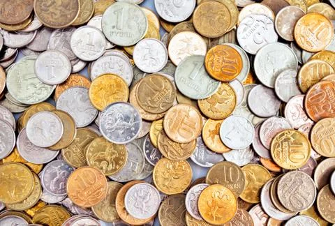 Coins background Stock Photos