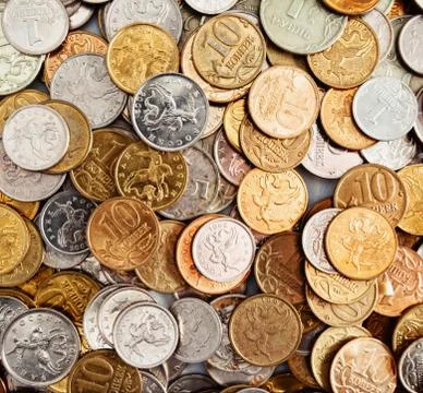 Coins background Stock Photos