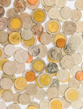 The coins background Stock Photos