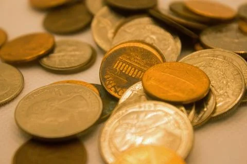 Coins background Stock Photos