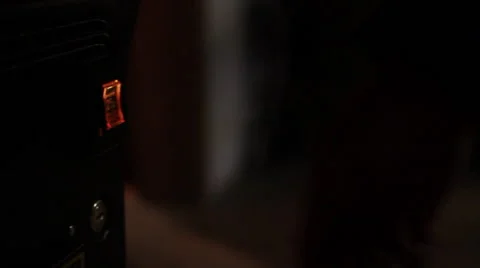 Coins Being Inserted into Machine- Jukebox Coin Insert (Glidecam Shot) Stock Footage 58360694