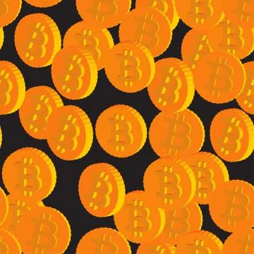 Coins with Bitcoin Symbols Seamless Pattern Stock-Illustration
