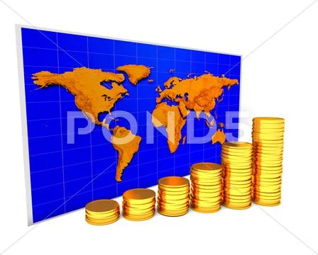 Coins chart Stock Illustration