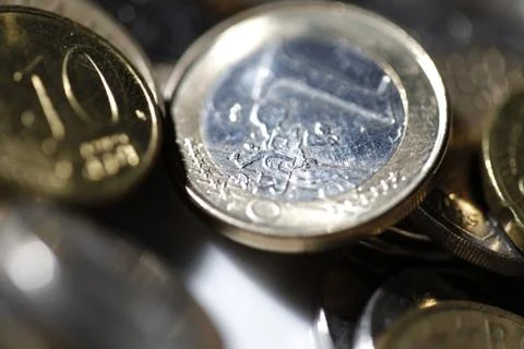 Coins - close up Stock Photos