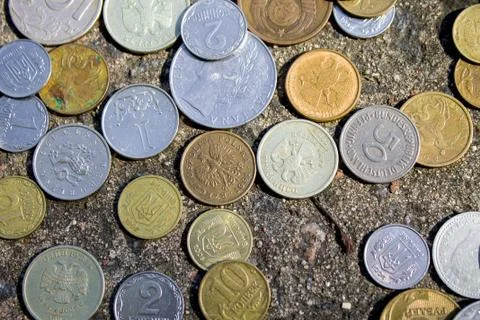Coins close up Stock Photos