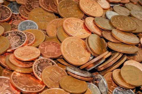 Coins closeup 库存照片