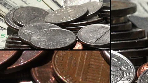Coins composition Stock Footage 42969372