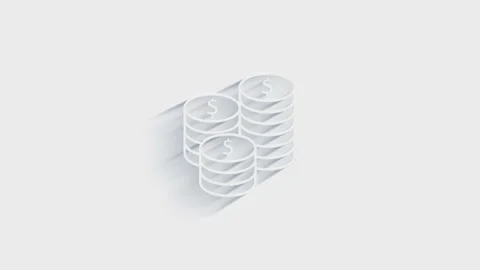 Coins computer icon isolated on white background. Accounting symbol. Business Stock Footage 151529197