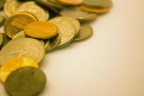 Coins diagonal Stock Photos