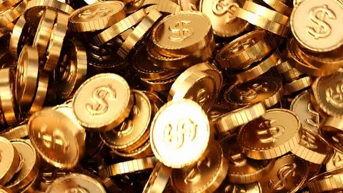 Coins with dollar sign. Stock Footage 81704389