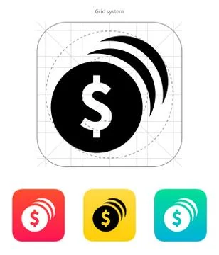 Coins with dollar sign icon. Stock Illustration