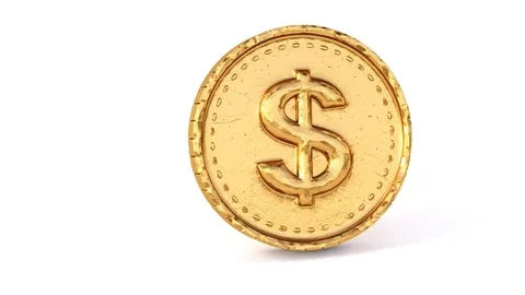 Coins dollar spinning Stock Footage 81778100