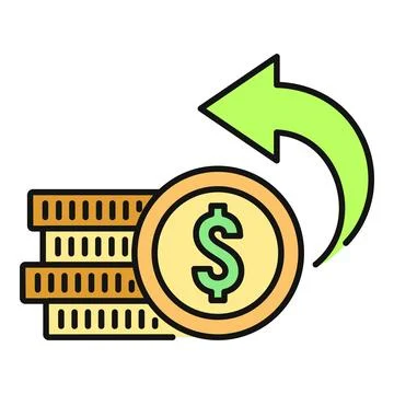 Coins with dollar symbol and return arrow イラスト素材