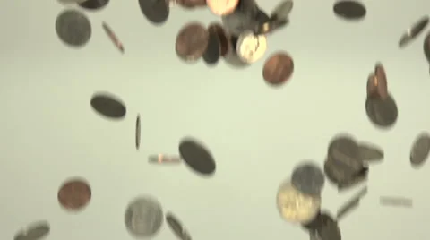 Coins drop - soft focus Stock Footage 44104683