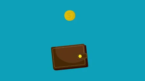 Coins Dropping İnto Wallet Video stock 287774856
