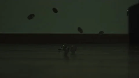 Coins Dropping Slow Motion Stock Footage 149722218