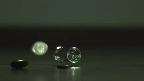 Coins Dropping Slow Motion Stock Footage 149722322