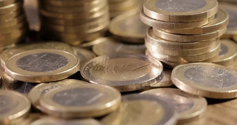 Coins of the European Union Stock Footage 127844053