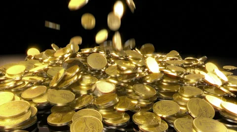 Coins Fall Stock Footage 38430199