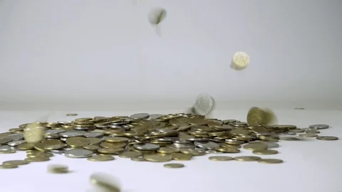 Coins fall Stock Footage 109329709