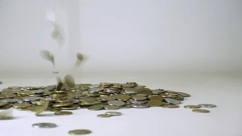Coins fall Stock Footage 109329750