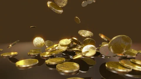 Coins Fall in slow motion Stock-Footage 38434633
