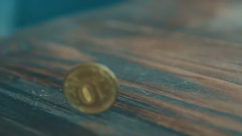 Coins Fall in slow motion. High quality dollar coins falling Stock Footage 85976802