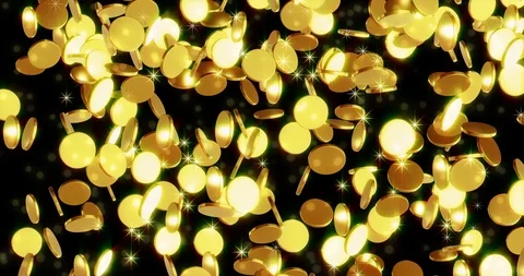 Coins Fall in slow motion. High quality coins falling Stock Footage 106439602