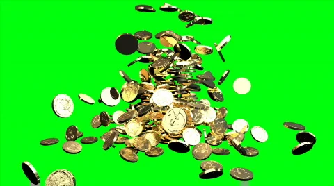 Coins Fall. Treasure 스톡 동영상 100350