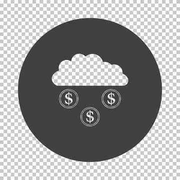 Coins Falling From Cloud Icon Stock Illustration