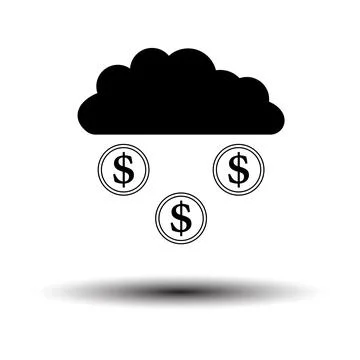 Coins Falling From Cloud Icon Stock Illustration