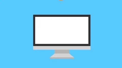 Coins falling on computer screen payment online icon Stock-Footage 85614388
