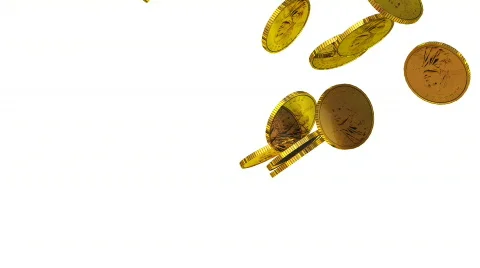 Coins falling down 02. Video stock 874360