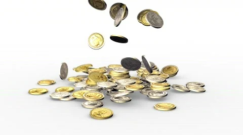 Coins falling down. Stock-Footage 774081