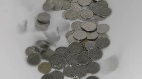 Coins falling Stock Footage 10773354