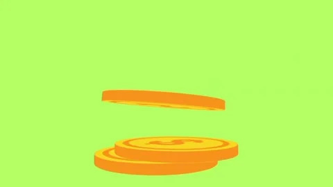Coins falling green screen background Stock Footage 298786804