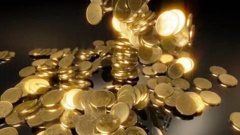 Coins falling Stock Illustration