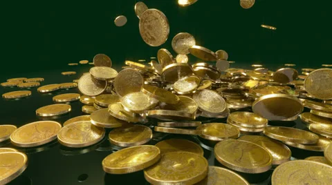 Coins Falling in slow motion Stock Footage 38434708