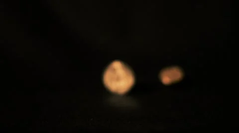 Coins falling from the top down Stock Footage 64344921