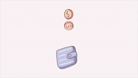 Coins Falling to Wallet Inside For Save Money Financial Tips Stock Footage 232804783