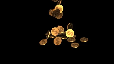 Coins Falls on the Ground Stock-Footage 122972258
