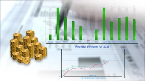 Coins Finance 5 Graphs 스톡 After Effects