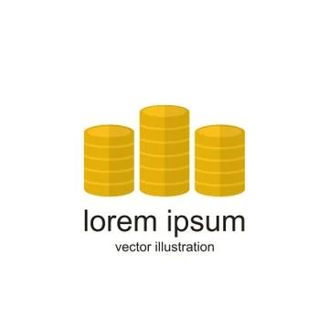 Coins flat logo icon, vector color illustration Stock Illustration