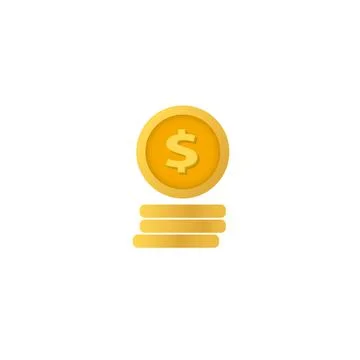 Coins flat style element illustration. cartoon design on white background Stock Illustration