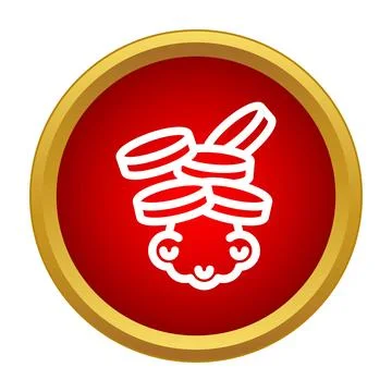 Coins floating on cloud outline in red circle Stock Illustration