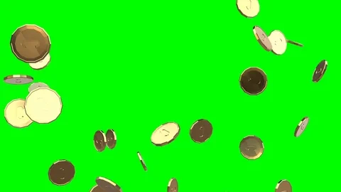 Coins fly in and float Vídeo Stock 96712052